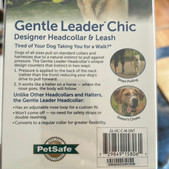 TWO matching Gentle leader chic, DONUTS head collar and leash, size Medium. - Picture 3 of 7